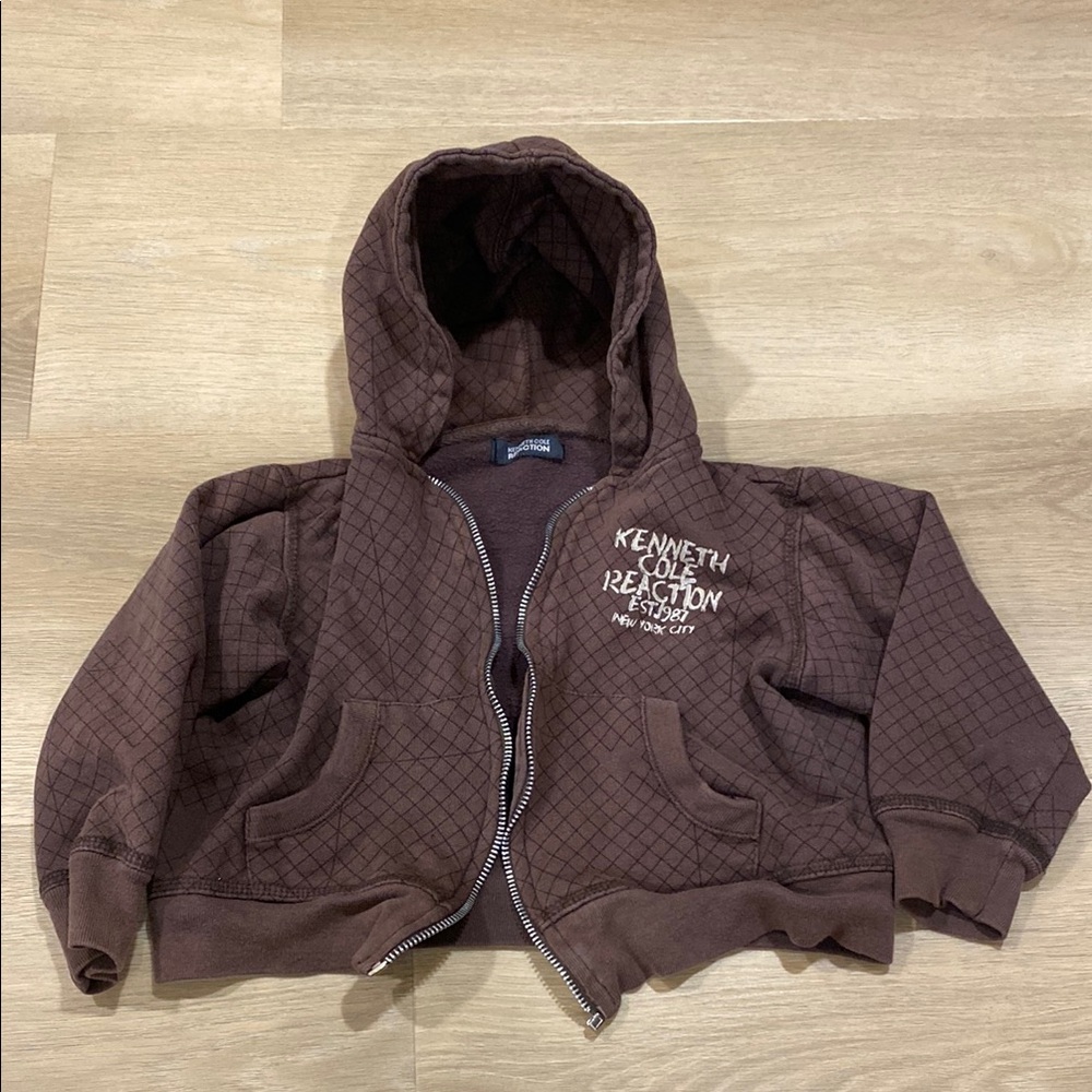 Kenneth Cole Reaction Brown Zip-Up Hoodie Jacket